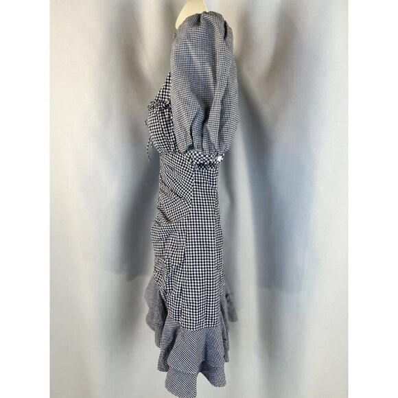 Jonathan Simkhai Blue Gingham Puff Sleeve Mini Dress $450 - Picture 7 of 14
